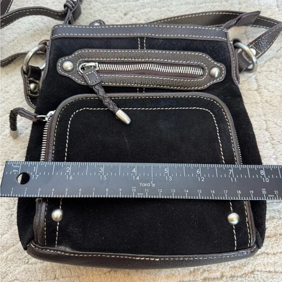 Cold water creek black leather crossbody purse - Picture 6 of 10